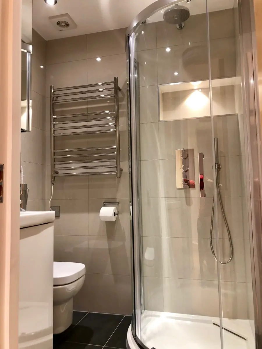 Rain forest shower in a shower cabinet Rain forest shower in a shower cabinet