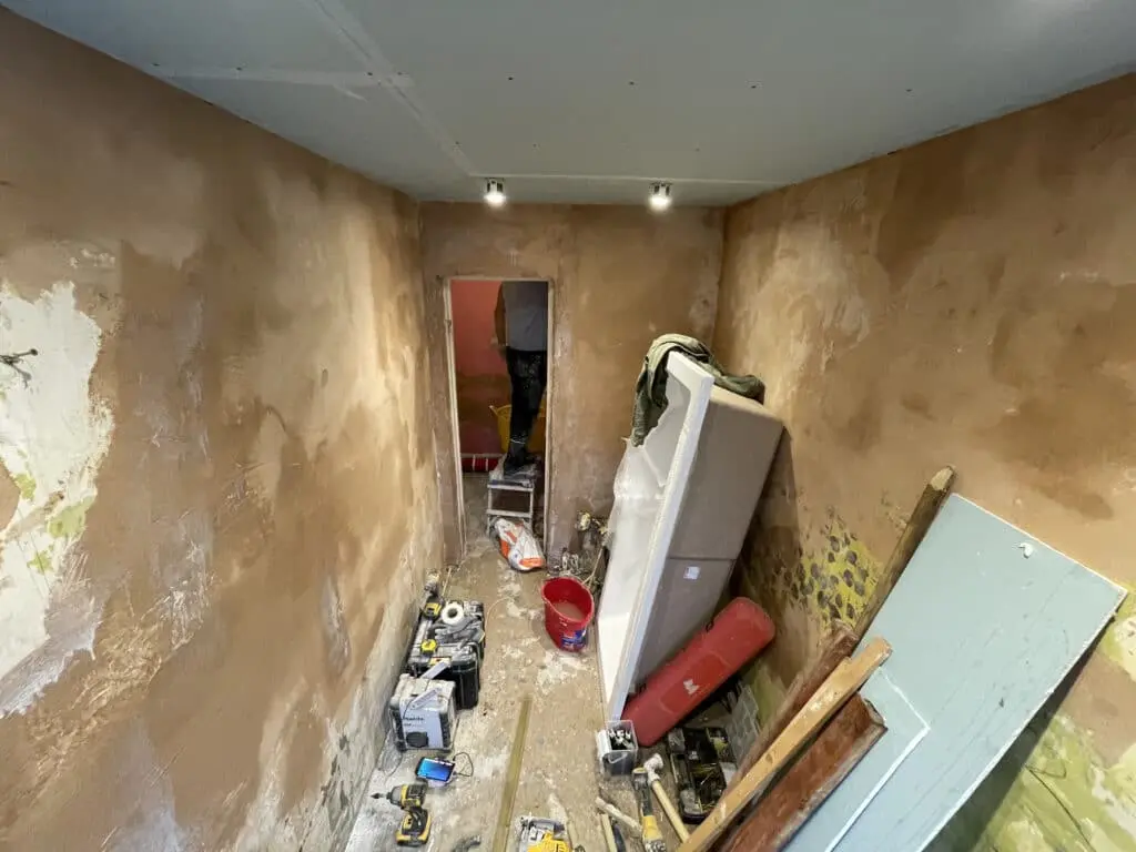 Under construction bathroom renovation in Romford, London