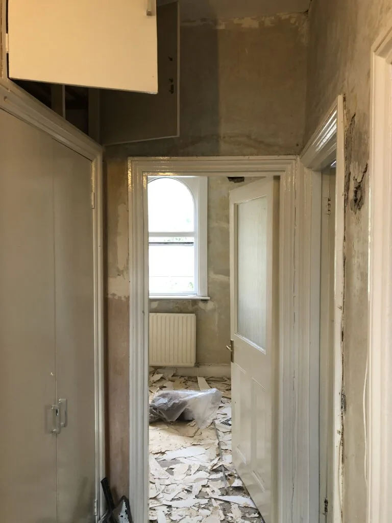 Six bedroom house renovation before and under construction at Peckham in London