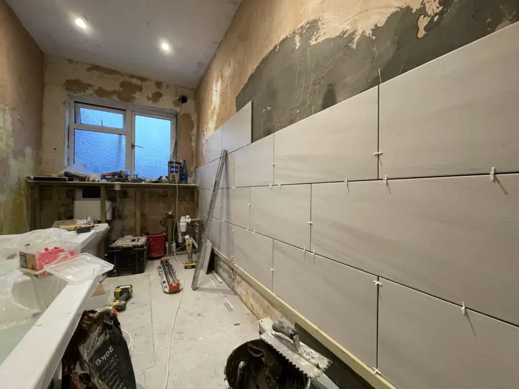 Under construction bathroom renovation in Romford, London