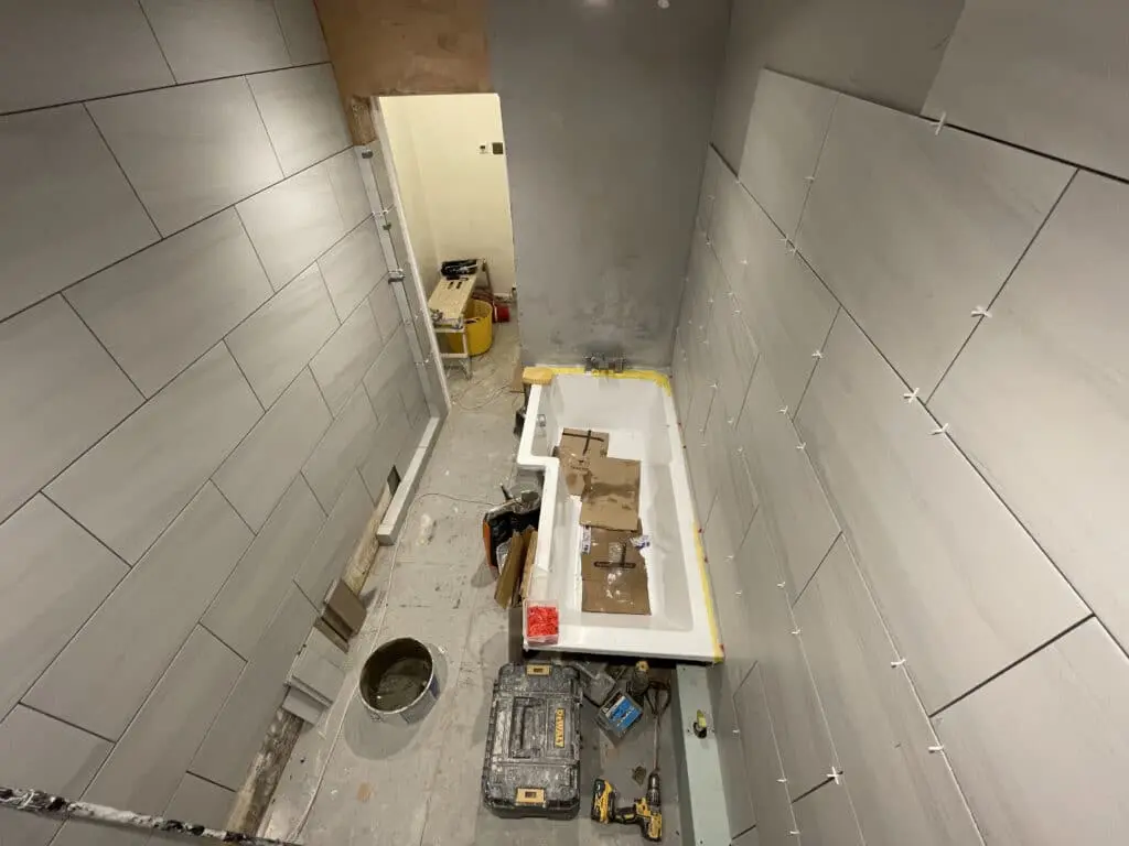 Under construction bathroom renovation in Romford, London