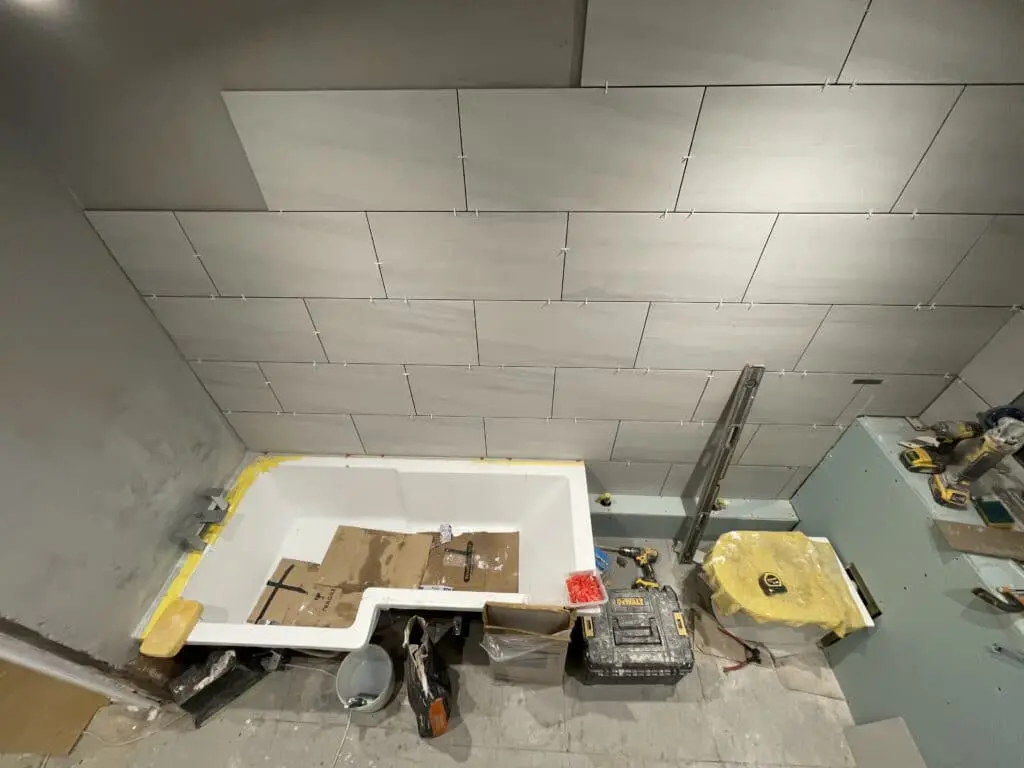 Under construction bathroom renovation in Romford, London