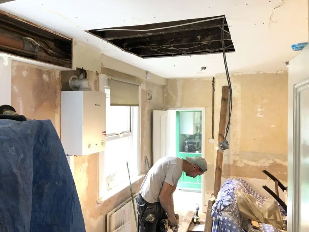 Six bedroom house renovation before and under construction at Peckham in London