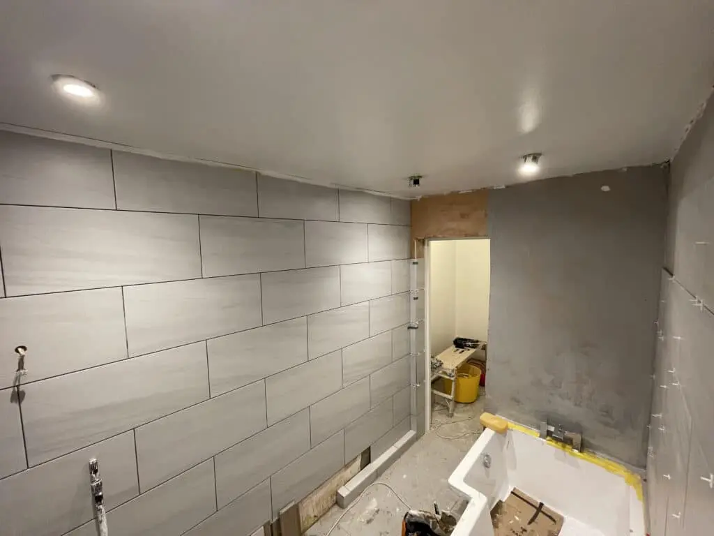 Under construction bathroom renovation in Romford, London