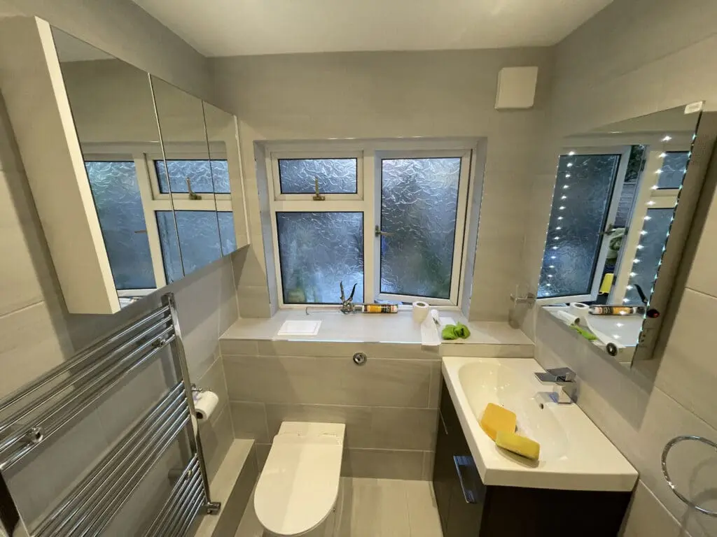 Under construction bathroom renovation in Romford, London