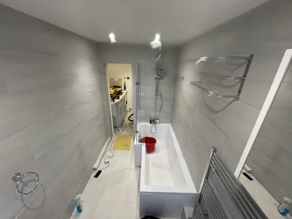 Under construction bathroom renovation in Romford, London