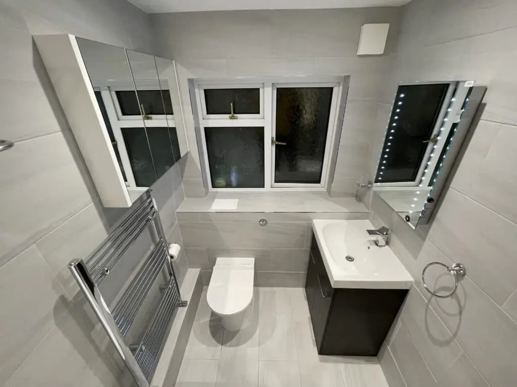 Completed bathroom renovation in Romford, London