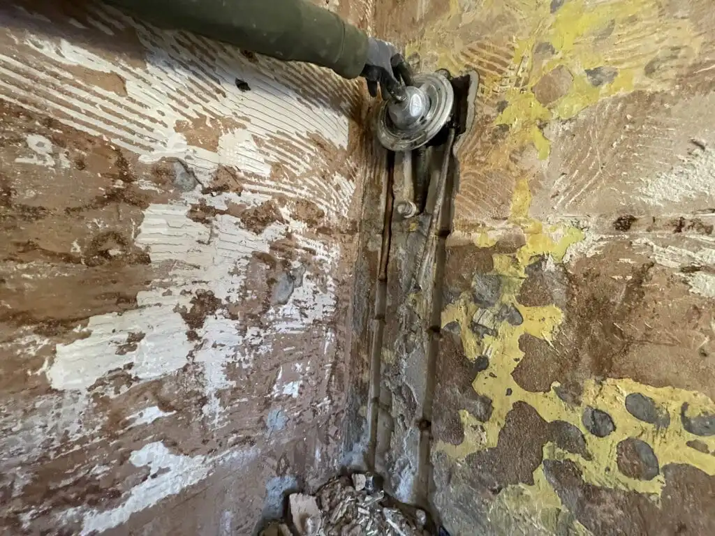 Under construction bathroom renovation in Romford, London