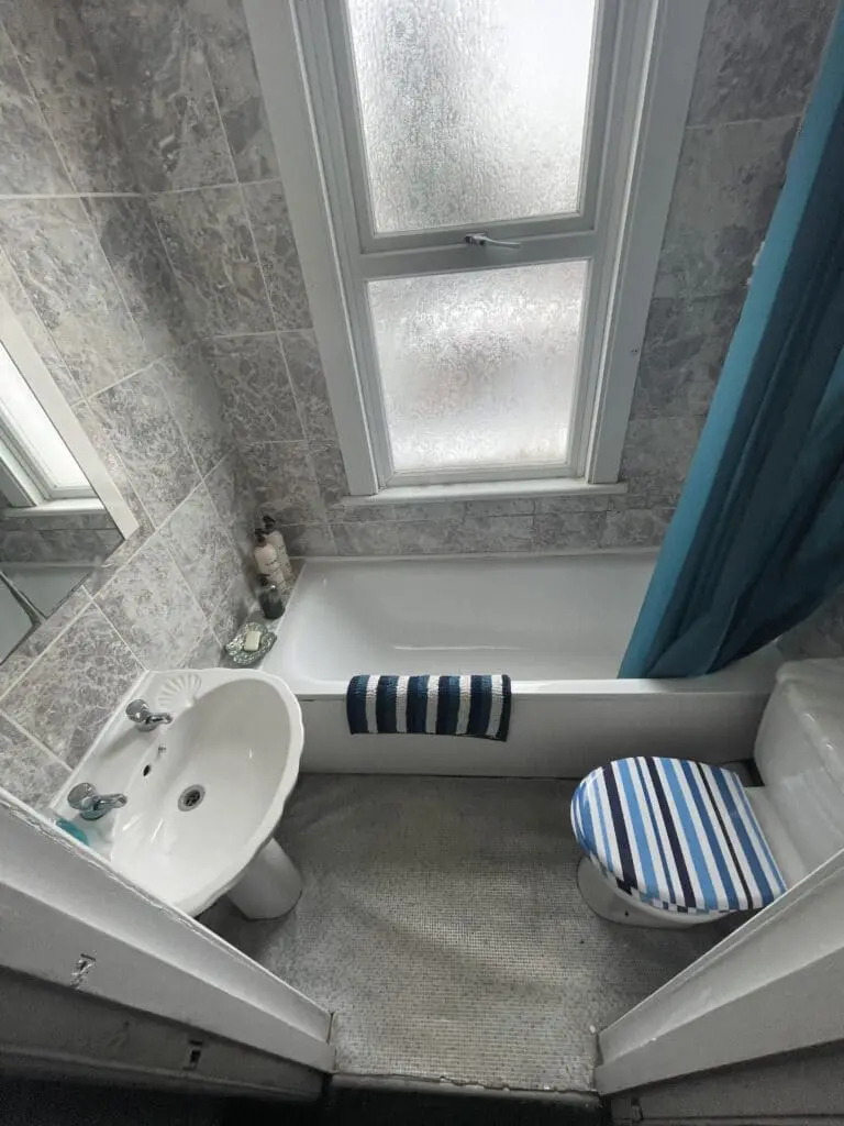 During bathroom renovation in the perfectionist’s house at Croydon