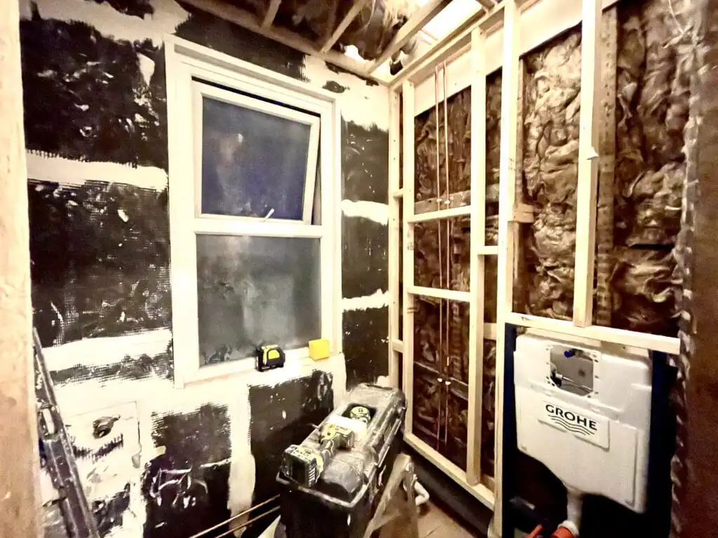 During bathroom renovation in the perfectionist’s house at Croydon