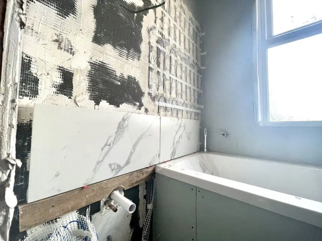 During bathroom renovation in the perfectionist’s house at Croydon