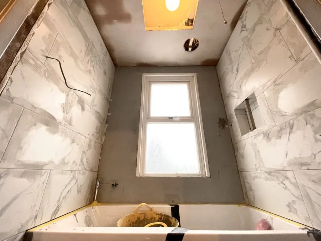 During bathroom renovation in the perfectionist’s house at Croydon