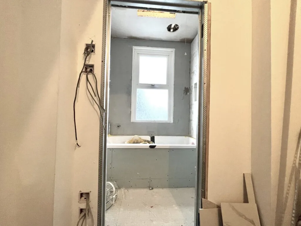 During bathroom renovation in the perfectionist’s house at Croydon