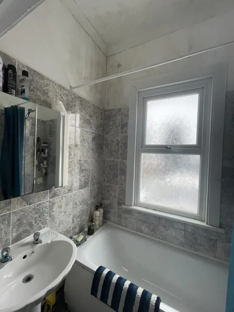 During bathroom renovation in the perfectionist’s house at Croydon