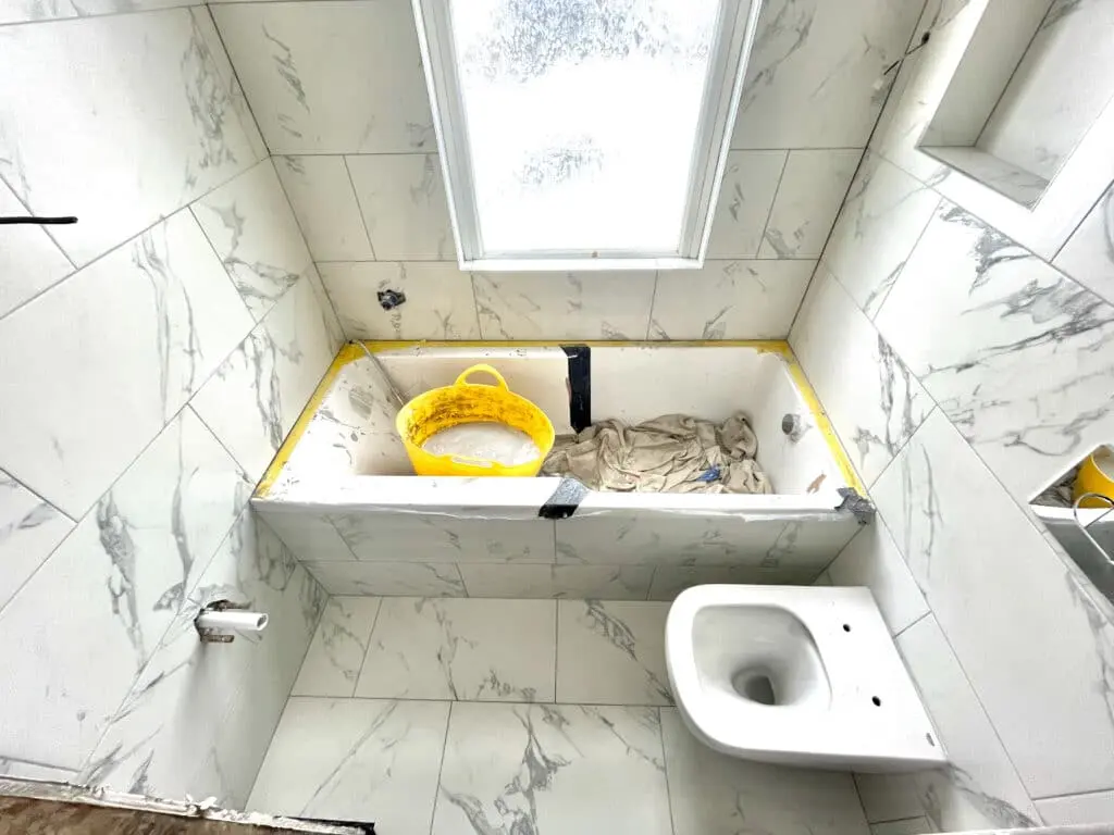 During bathroom renovation in the perfectionist’s house at Croydon