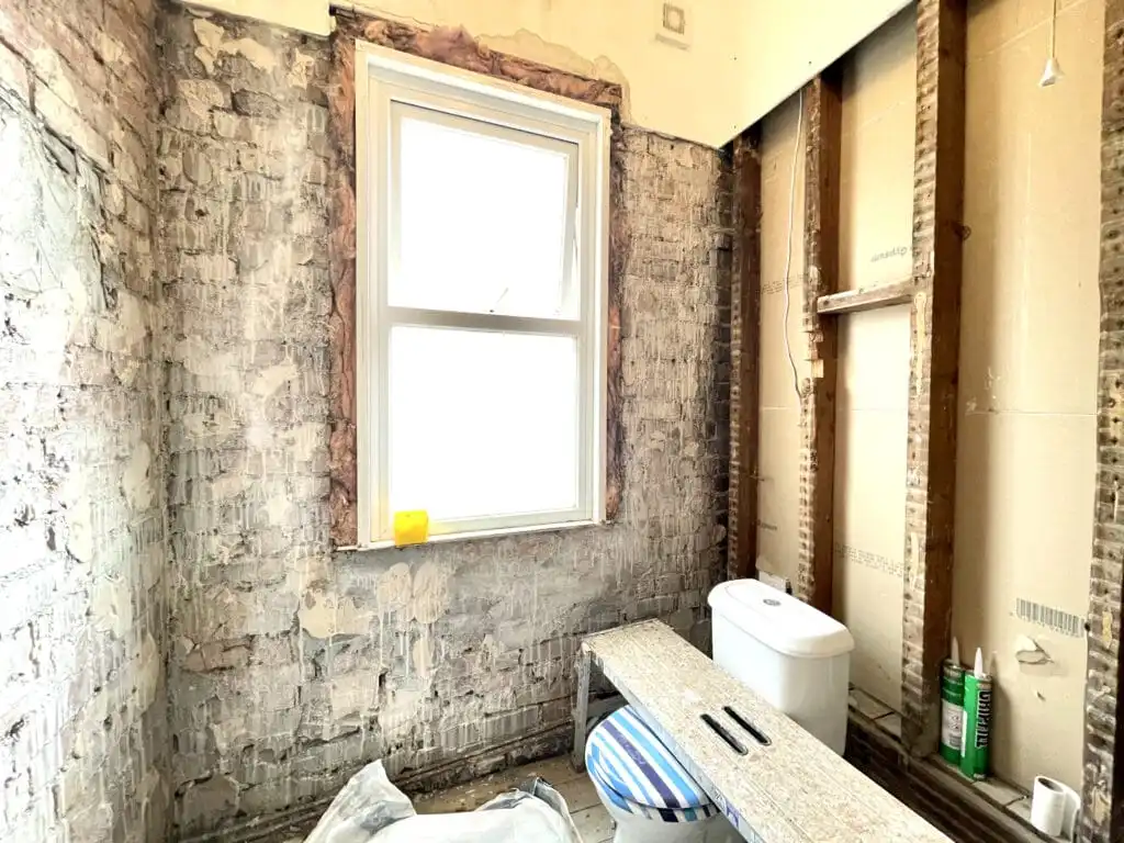 During bathroom renovation in the perfectionist’s house at Croydon