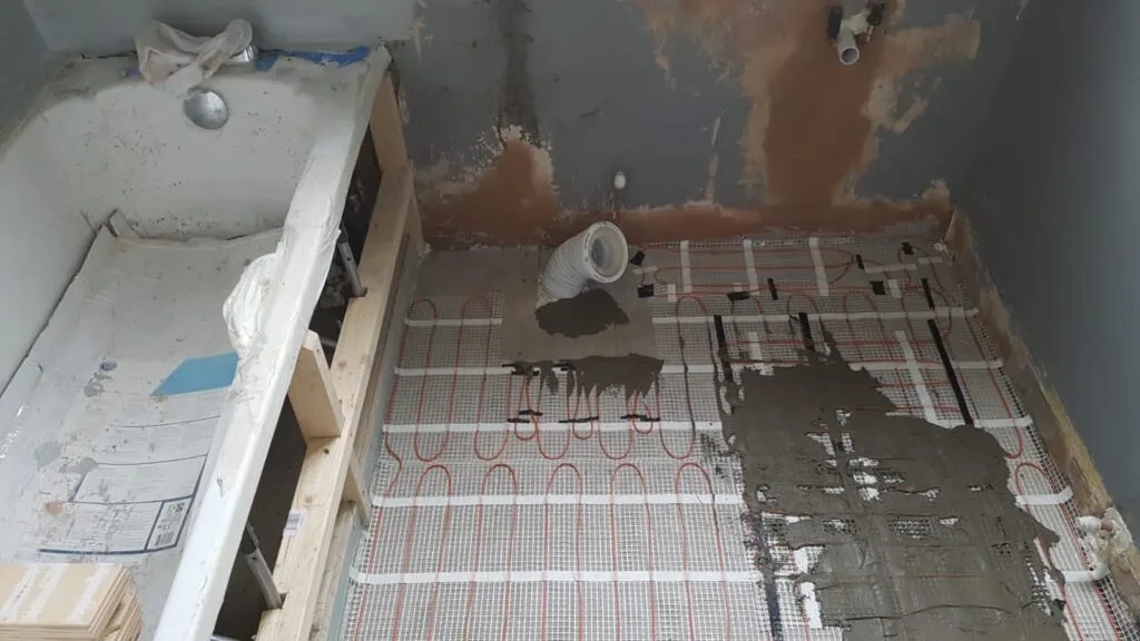 Under construction bathroom renovation at Greenwich in London