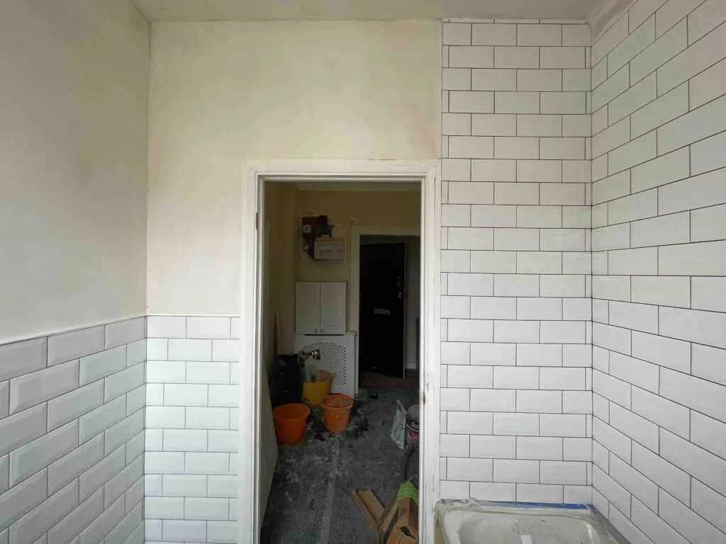 Under construction bathroom renovation at Greenwich in London