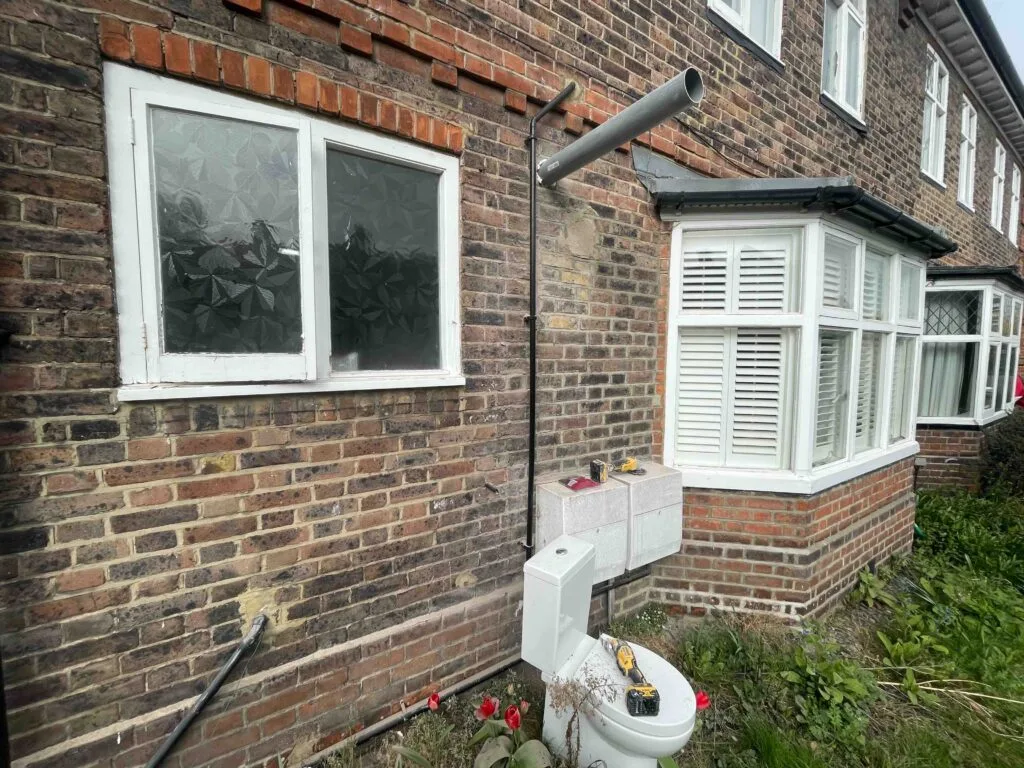 Under construction bathroom renovation at Greenwich in London