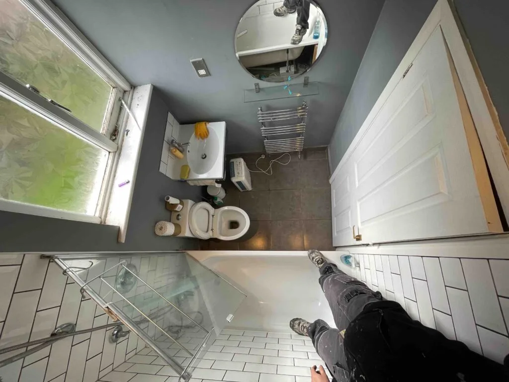 Under construction bathroom renovation at Greenwich in London