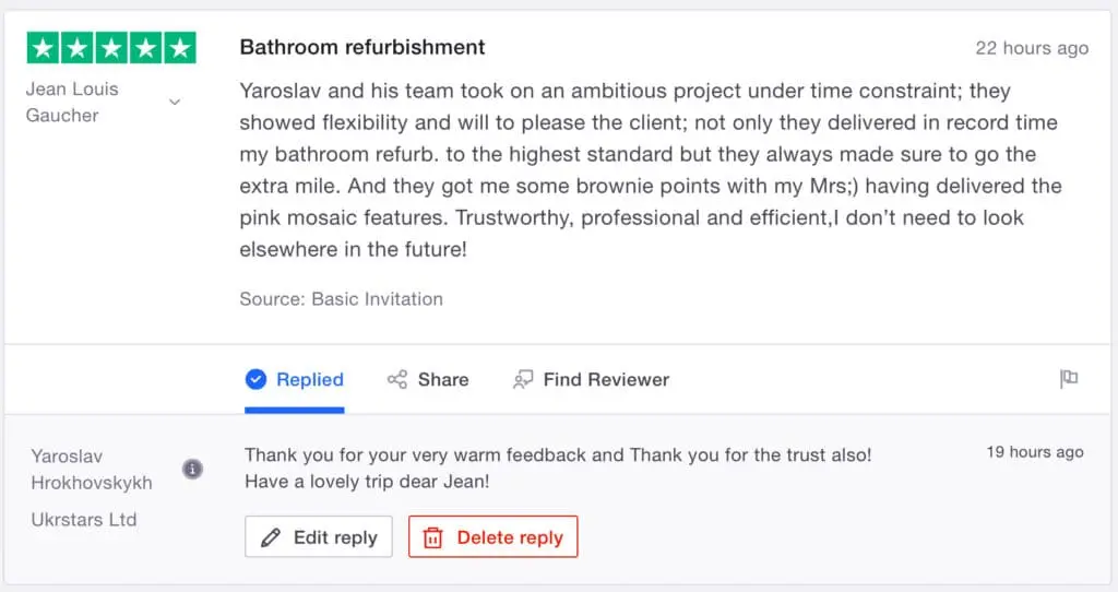 Completion of Shower Room at Wimbledon in London