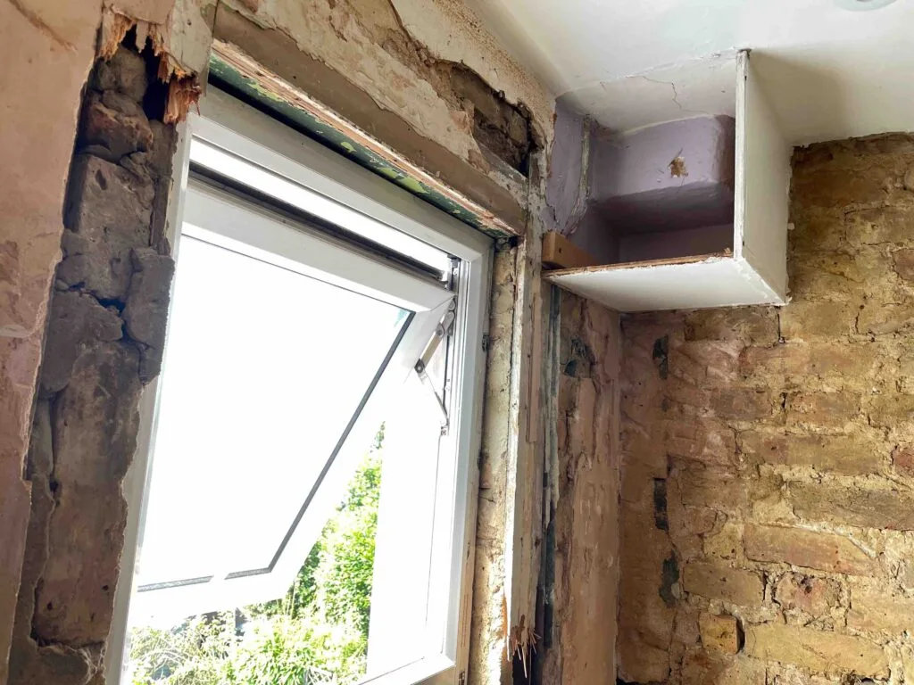 Shower room under construction. Wimbledon, London