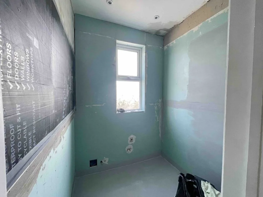 Shower room under construction. Wimbledon, London