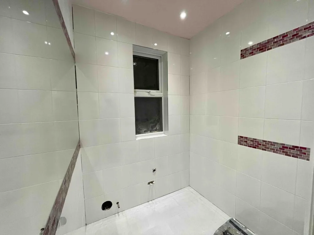 Shower room under construction. Wimbledon, London