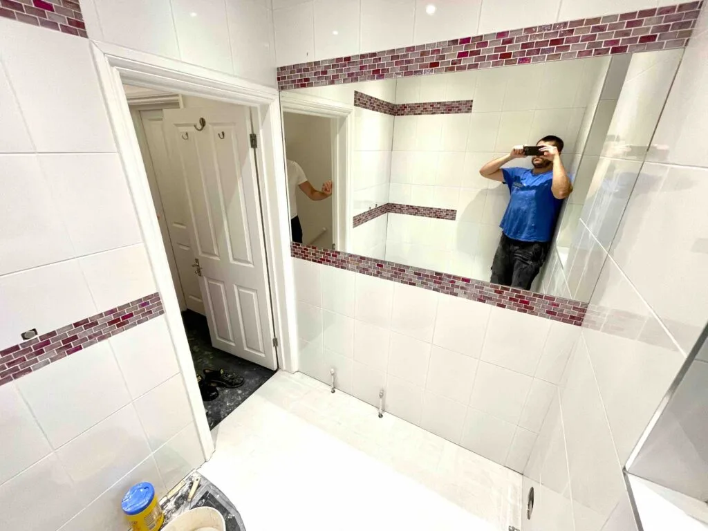 Shower room under construction. Wimbledon, London