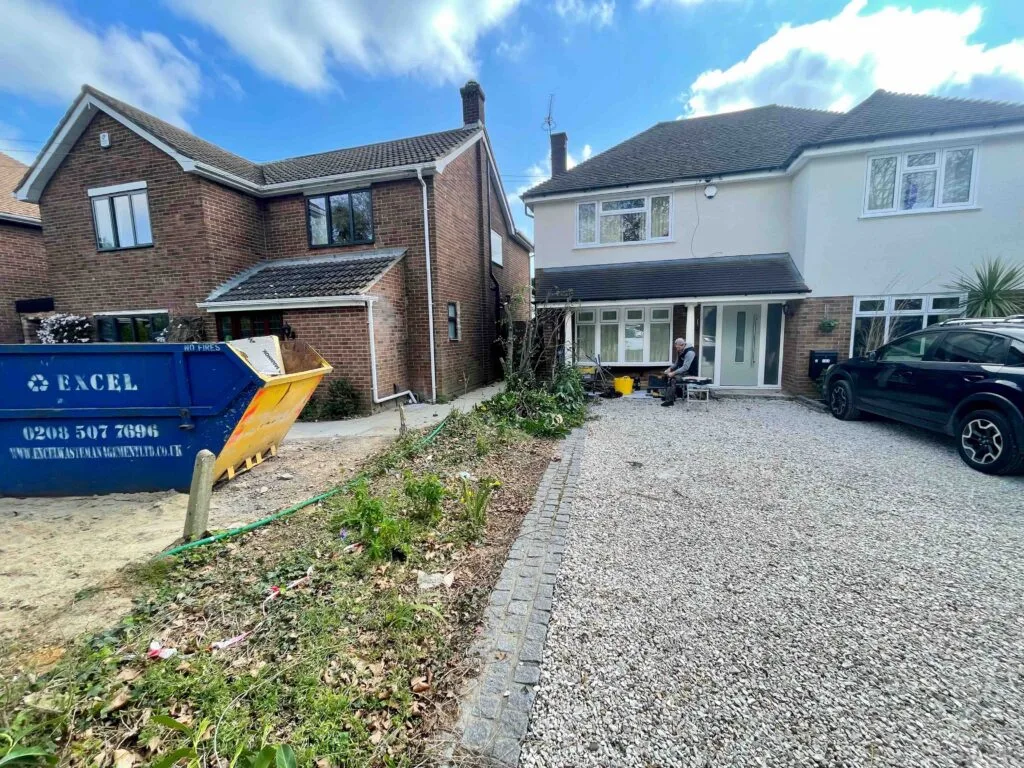 During renovation, bespoke brick wall in Upminster, London