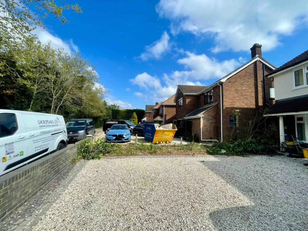 During renovation, bespoke brick wall in Upminster, London