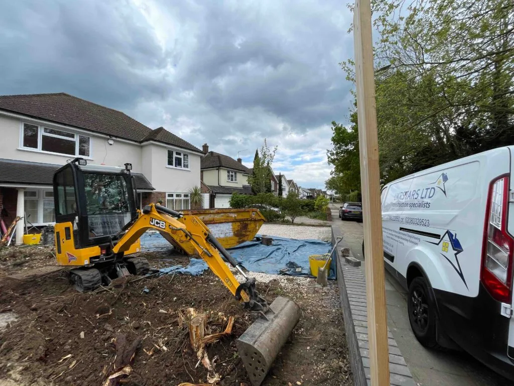 During renovation, bespoke brick wall in Upminster, London