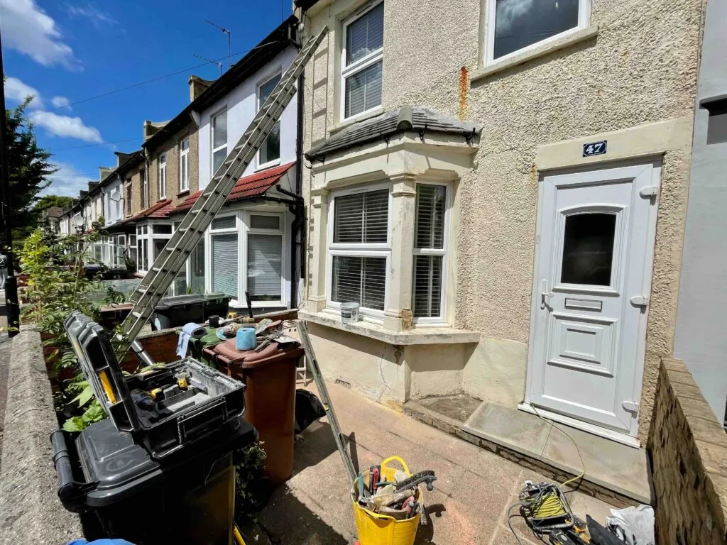 Bay Window Renovation, New Brick Wall, Walthamstow, under construction