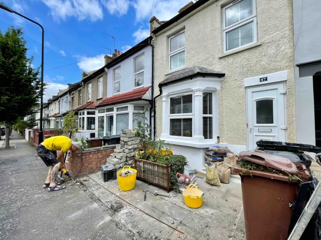 Bay Window Renovation, New Brick Wall, Walthamstow, under construction