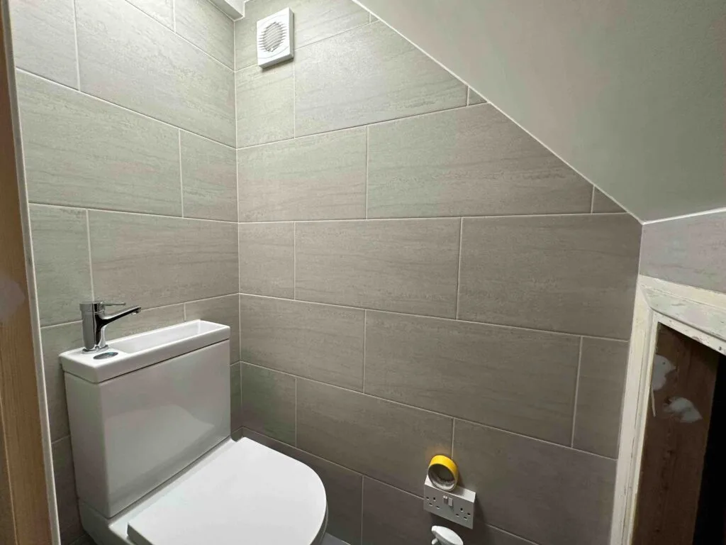 Cloakroom refurbishment during renovation