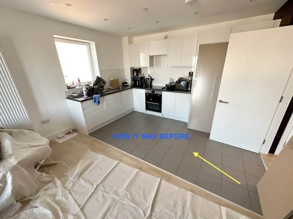 Kitchen Island Installation, Barking (before)