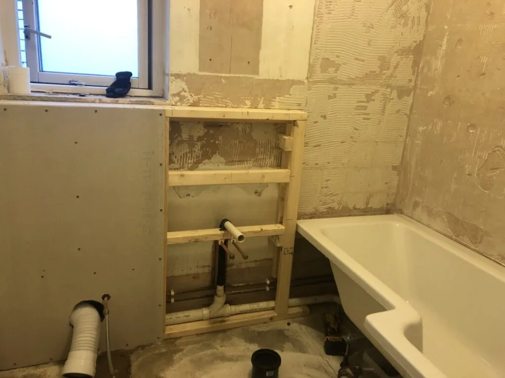 Bathroom renovation under way