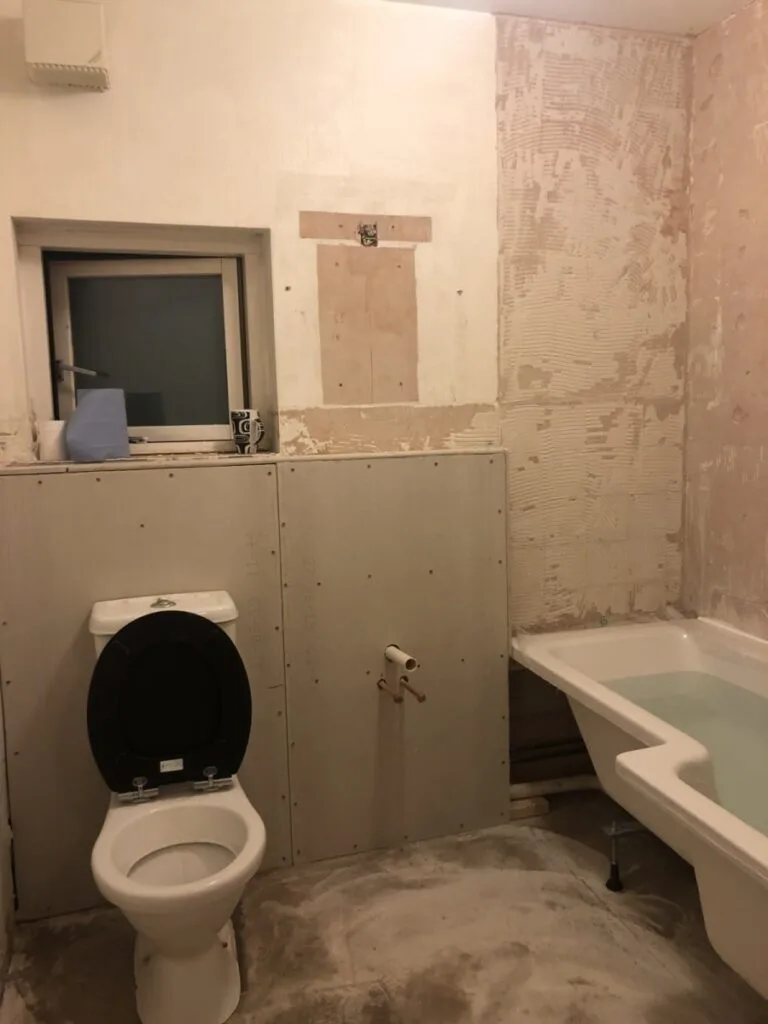 Bathroom renovation under way