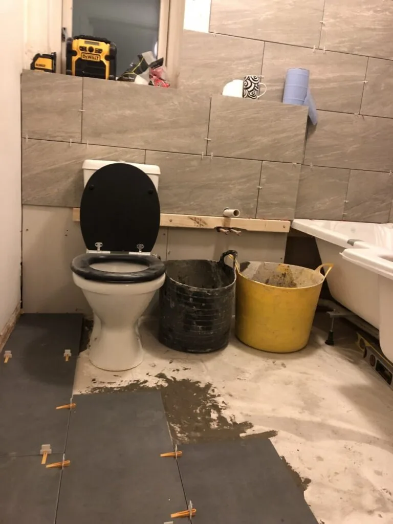 Bathroom renovation under way