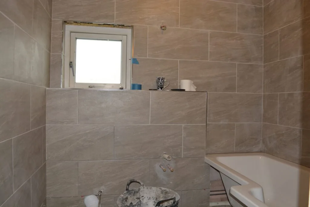 Bathroom renovation under way