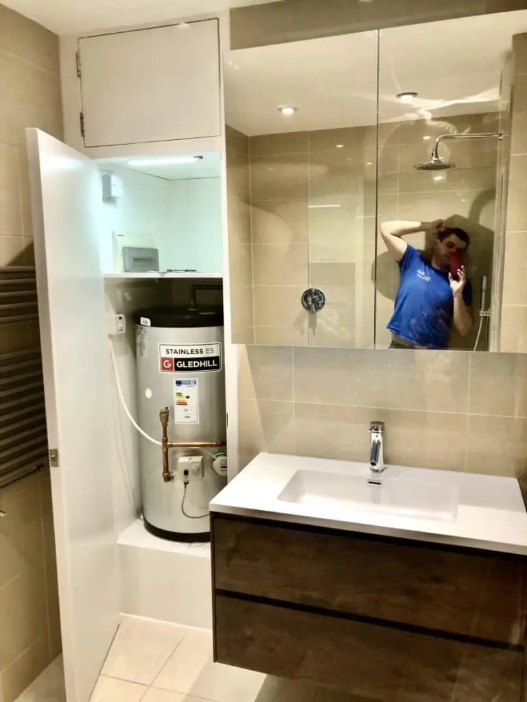 Bathroom and heating installation, completed